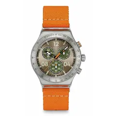 SWATCH - Relojes Unisex Vacation Time. Reloj Textil Naranja YVS101