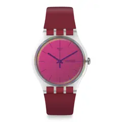 SWATCH - Relojes Unisex Polared. Reloj Silicona Rojo SUOK717
