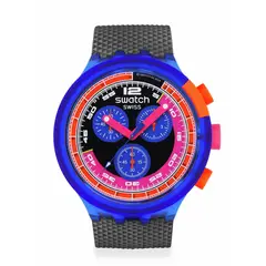 SWATCH - Relojes Unisex Neon Party To The Max. Reloj Plástico Negro SB06N102