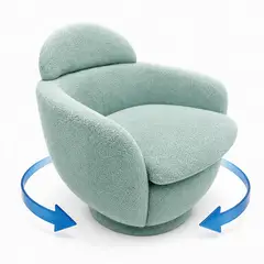 MUEBLES FIOTTI - Sofa giratorio redondo Karim Azul Menta