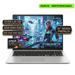 ASUS - M1607KA-MB144 RYZEN 5 AI-330 CHIP AMD IA HASTA 50 TOPS, RAM 32GBDDR5, SSD1TB PANTALLA 16"SILVER