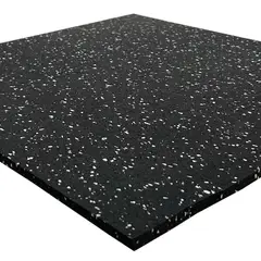 EVOLUTION FITNESS - Protector de piso caucho 6mm con Chips gris Rollo de 10x1mt