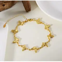 STAINLESS STEEL - Pulsera De Mariposa Grande Para Mujer En Acero Inoxidable + Caja