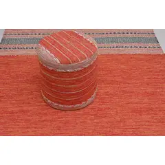 GENERICO - PUFF DECOGHAR IC14486 ORANGE KILIM PUFF 0.40 X 0.40 M