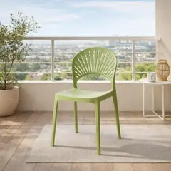 RTA - Silla Paraíso, Color Verde, con Espaldar y Diseño Moderno
