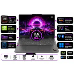 Lenovo - Portátil Gamer LOQ 15ARP11 AMD Ryzen 7 170 RAM 64GB SSD 4 TB RTX 5050 8 GB 144Hz