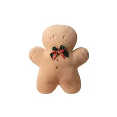 IKSA - Cojín Decorativo De Navidad En Peluche Suave Diseño Jengibre Color Beige