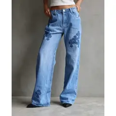 LUXUR JEANS - JEAN RELAXED FIT NOT CH BURNT CROSS AZUL