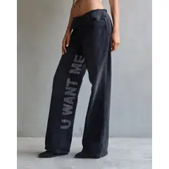 LUXUR JEANS - JEAN U CANT HAVE ME BRILLOS NEGRO