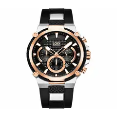 LOIX - Reloj Para Hombre Elegante Deportivo LA2121 En Goma Negro