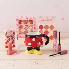 TRENDY - Kit Minnie Mouse (Mug + Sombras de fresa + 1 voluminizador de labios surtido 8ml + pestañina 12ml)