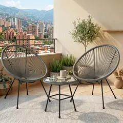 RTA DESIGN - Juego de Terraza Cartagena, Color Gris