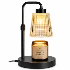 ONE PIXEL - Lampara Calentadora Para Vela Tipo Vintage Ajustable Con Temporizador En Vidrio
