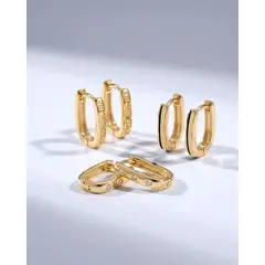 LUNAMAR - Set X3 Candongas Cuadros Oro
