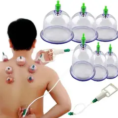 CLEAR - Kit con 12 ventosas + accesorios de presión para fisioterapia No Generico
