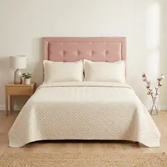 HARMONY HOME - Colcha Española Doble Faz (Gris/ Márfil) + 2 Fundas