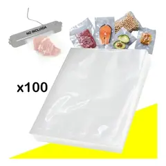 GENERICO - Bolsas De Sellado Al Vacío Empacadoras Para Alimentos X100 unidades 25x17cm