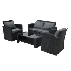 RTA DESIGN - Sala de Terraza Mimbe, Negro y Gris