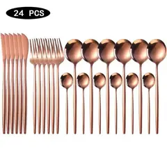 GENERAL - Set De Mesa Sofisticado 24 Unidades Acabado Rose Gold