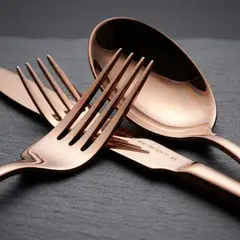 GENERAL - Cubertería Fina 24 Pzas Oro Rosa En Acero Inoxidable