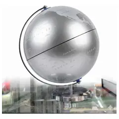 GENERICO - Globo Terráqueo Decorativo Escritorio Oficina Papelería Plateado