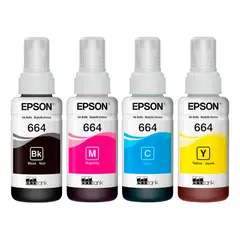 EPSON - Kit Tinta 664 Original T664 Negro Cian Magenta Amarillo
