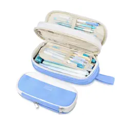 GENERICO - Estuche Organizador Expandible 5 Compartimentos Grande Azul