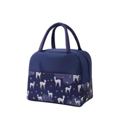 IKSA - Bolso Lonchera Con Aislamiento Térmico 20 X 22 Cm Color Azul Diseño Animal