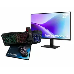 SAMSUNG - MONITOR ESSENTIAL S3 S32GF - 27" FHD - IPS 120HZ- 5MS - Eye Saver Mode - COMBO 4 EN 1