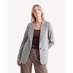 SEVEN SEVEN - Blazer De Solapa Con Bolsillos Frontales Para Mujer Gris