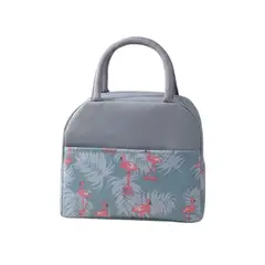IKSA - Bolso Lonchera Con Aislamiento Térmico 20 X 22 Cm Color Gris Oscuro Diseño Pelicanos