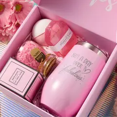 SPA LINE - Set De Regalo Spa Para Mujer Vaso, Vela Y Accesorios De Cuidado