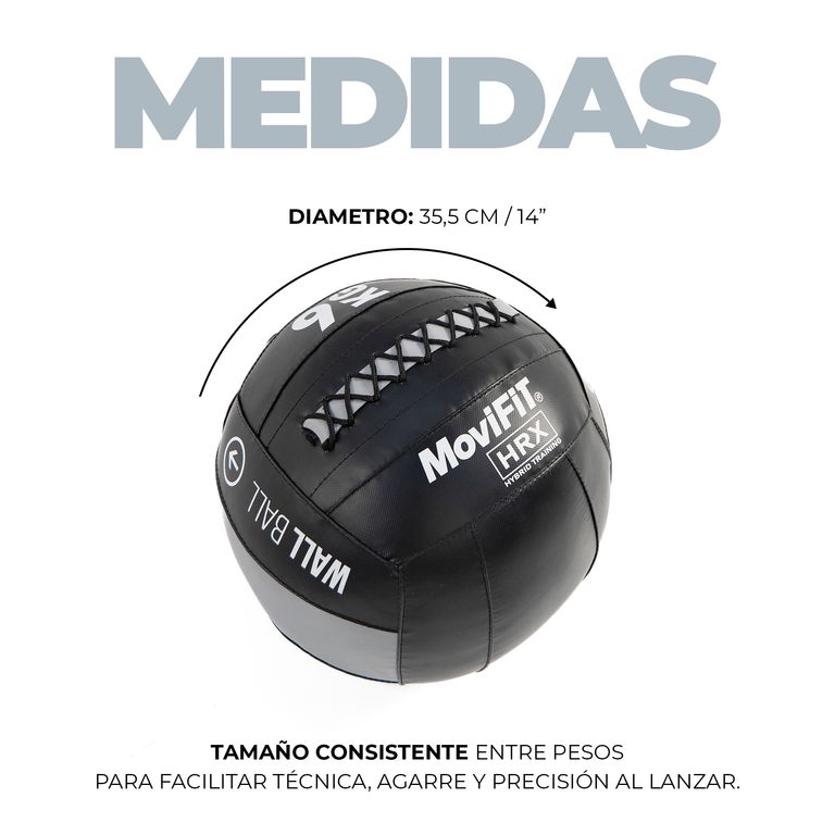 Balón Wall Ball de Competición Pelota de Pared para Entrenamiento Fitness y Cross Training HRX 2kg