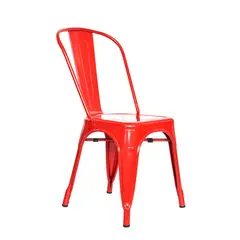 GENERICO - Idea Desk - Silla Industrial Rojo Tipo Tolix Apilable Resistente