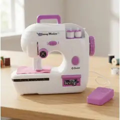 INFANTILES CAJUROMIX - Máquina De Coser De Juguete Blanca Y Morada Para Niñas