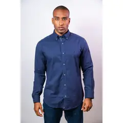 NAUTICA - Camisa Manga Larga Hombre Classic Fit Azul