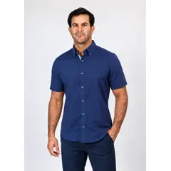NAUTICA - Camisa Manga Corta Hombre Classic Fit Azul