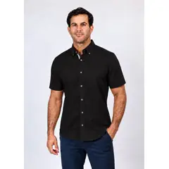 NAUTICA - Camisa Manga Corta Hombre Classic Fit Negro