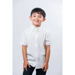 NAUTICA - Camisa Manga Corta De Lino Little Kids Blanco
