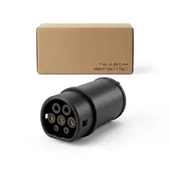 GENERICO - Adaptador Carga 16A 32A para Carro Electrico Tipo 1 a Tipo 2 Tesla Model Y Chery Byd Yuan UP y Otros