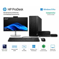 HP - PRODESK 4 MINI- INTEL CORE ULTRA 5 225- MONITOR 21.5" FHD- RAM 32GB SSD 512GB- WINDOWS 11 PRO