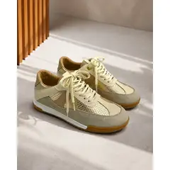CALZADO BONT - Tenis De Cuero Para Mujer Champán Retro Bont
