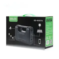 GDLITE - Kit Panel Solar+4 Bombillos/Batería/Linterna/Carga Celulares