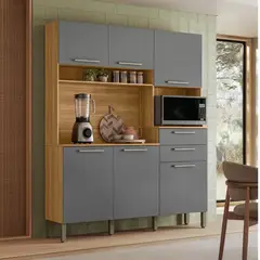 GENERICO - Alacena para Cocina Mueble Auxiliar Montesa 6 Puertas 2 C Gris