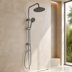 PAMO - Columna de Ducha Simple Cromada sin Grifería con Teleducha