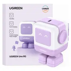 UGREEN - Cargador 30W USB-C Robot Púrpura Diseño Especial, Carga Rápida