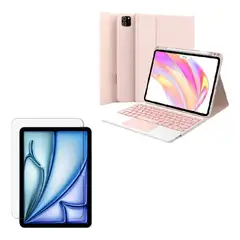 GENERICO - Estuche Teclado con Trackpad + Vidrio Para Samsung S10-S9-S8-S7 Rosado