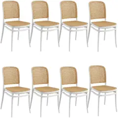 GENERICO - Set X8 Sillas Montana Comedor Alta Resistencia Interior Exterior Apilable Ergonómica 85x46x40 cm