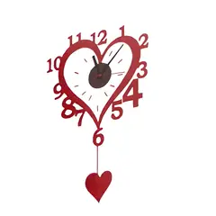 GENERICO - Vinilo decorativo autoadhesivo Almaludeco pared con reloj funcional Corazon