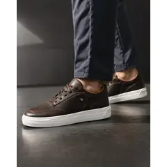 CALZADO BONT - Tenis De Cuero Para Hombre Café Bont Havana